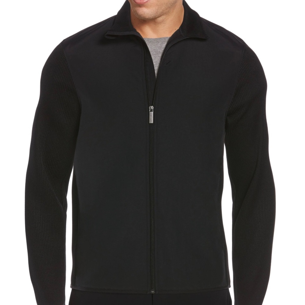 SOLID STRETCH FULL-ZIP FLEECE JACKET